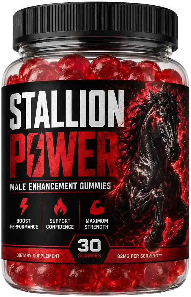 StallionPower Male Enhancement Gummies Jar 30 Gummies 82mg Serving GMP Certified Natural Formula