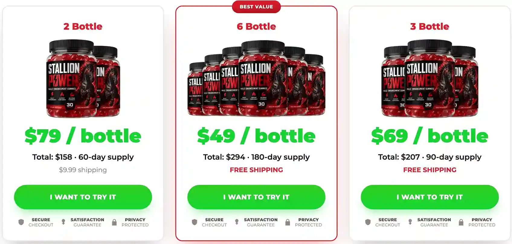 StallionPower Pricing Order Options 2 3 6 Bottles